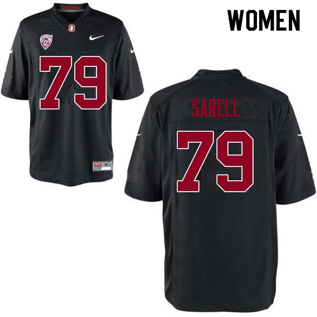 Women Stanford Cardinal #79 Foster Sarell College Football Jerseys Sale-Black - Click Image to Close